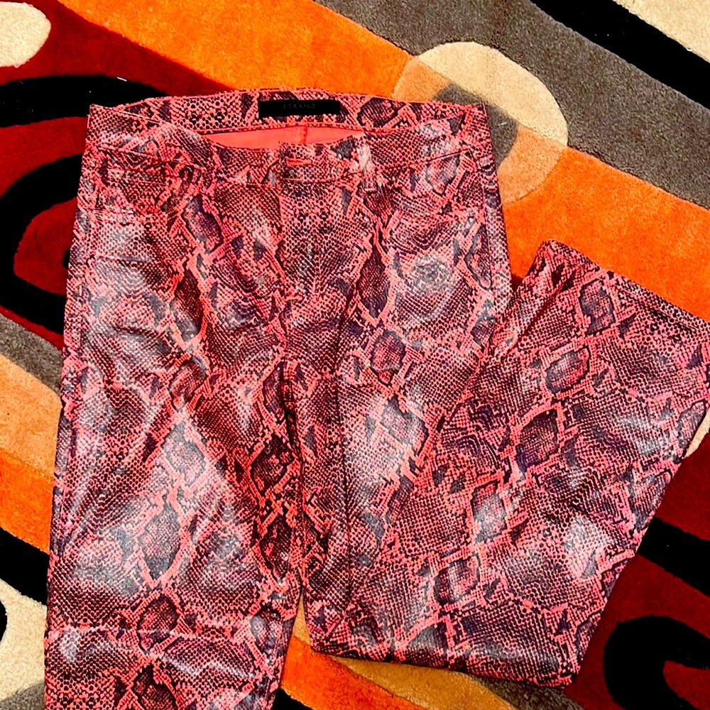 J Brand - Cropped flared leather type snake skin pants/jeans